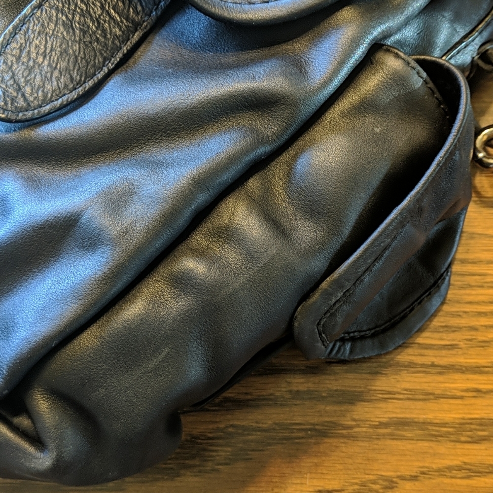 Cole Haan Black Leather Laptop Bag with Shoulder Strap - Picture 12 of 15